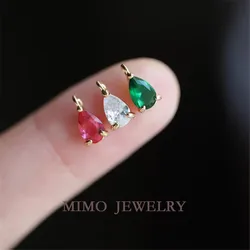 Color mini water drop copper gold-plated edge pendant small pendant DIY accessories handmade accessories