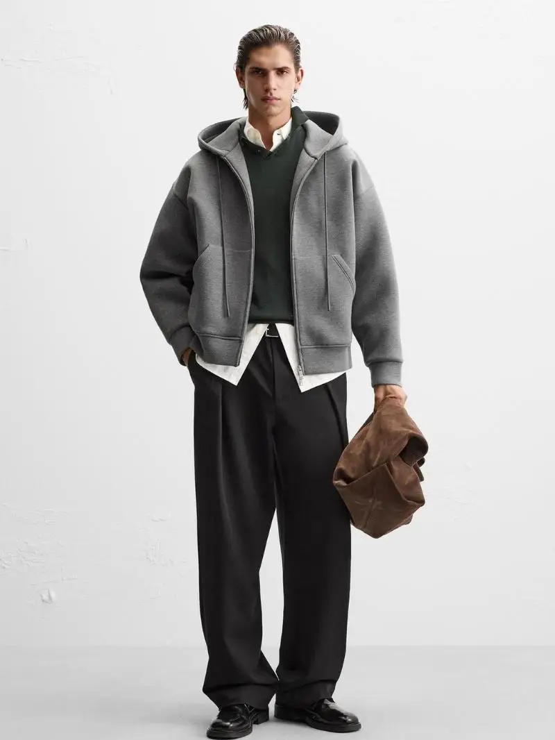 

Новая осенне-зимняя мужская комфортная толстовка оверсайз из технологичной ткани, повседневная базовая модель для пар, весна-осень-зима