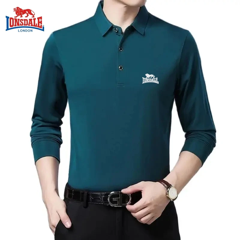 Spring and Autumn New Embroidered Long Sleeve Polo Shirt for Men\'s Luxury Fashion Business Leisure Multi Functional Top