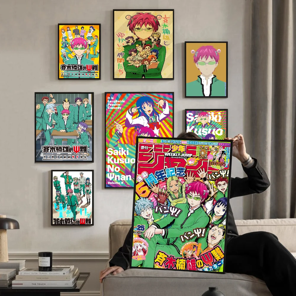 The Disastrous Life Of Saiki K Saiki Kusuo Movie Sticky Posters Vintage Room Home Bar Cafe Decor Vintage Decorative Painting