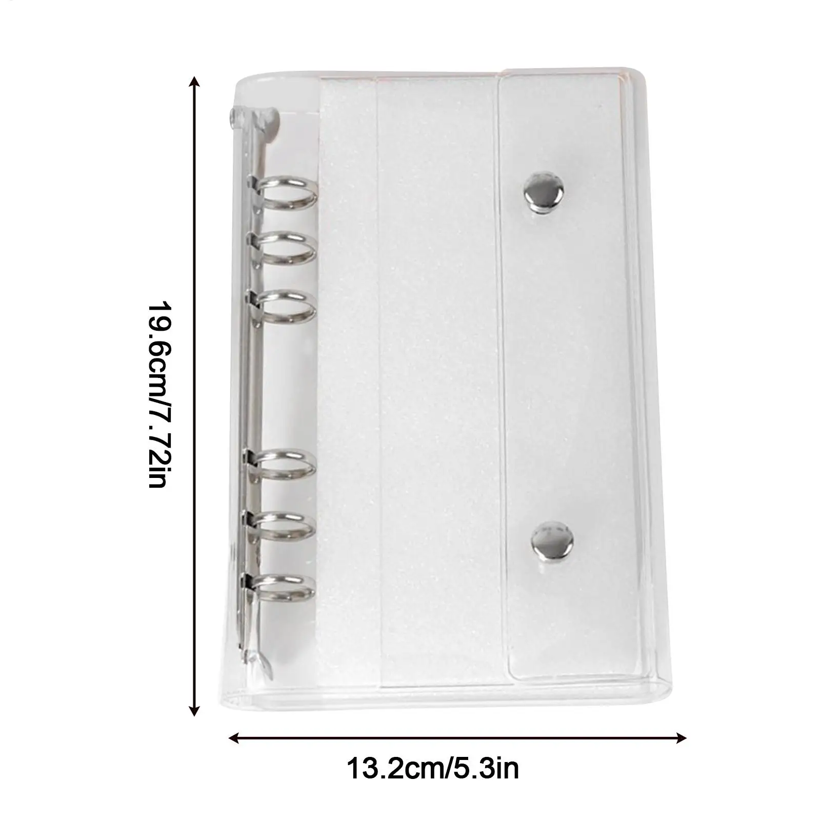Picture 7: 6-Ring PVC Binder Cover, Clear A6/A7 Notebook Closure for Loose Leaf Folder Photocard Scrapbook Photo Document Budget Organizer