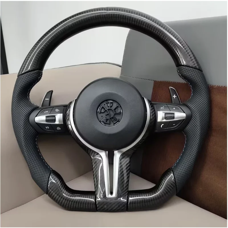 Custom Carbon Fiber M Sport Steering Wheel For BMW F01 F10 F11 F15 F16 F20 F21 F22 F30 F31 F32 F33 F34 F36 F48 F82 M3 M4 E90 E70