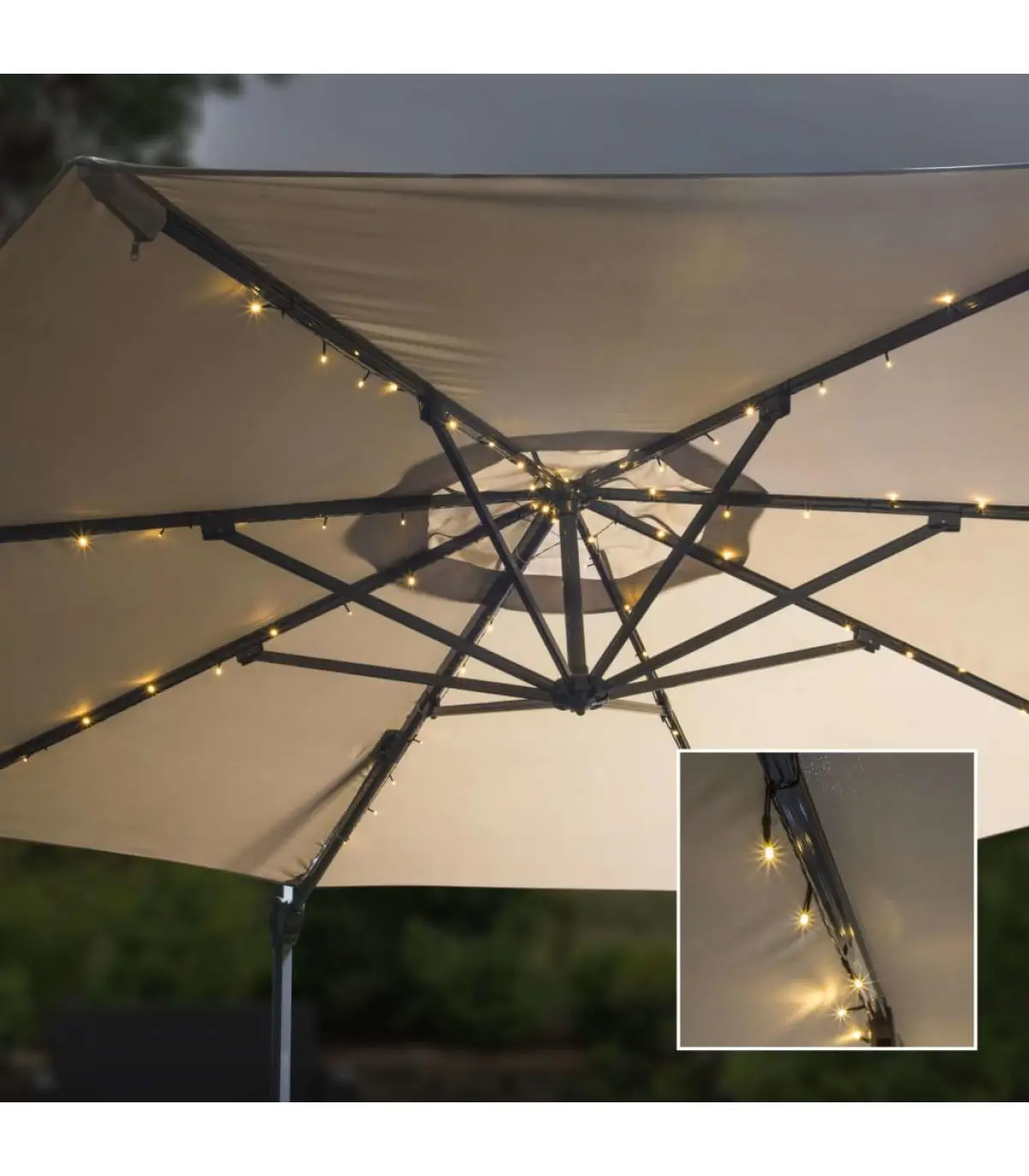 Outdoor lighting HI solar LED strip lights for sunshade 130 cm