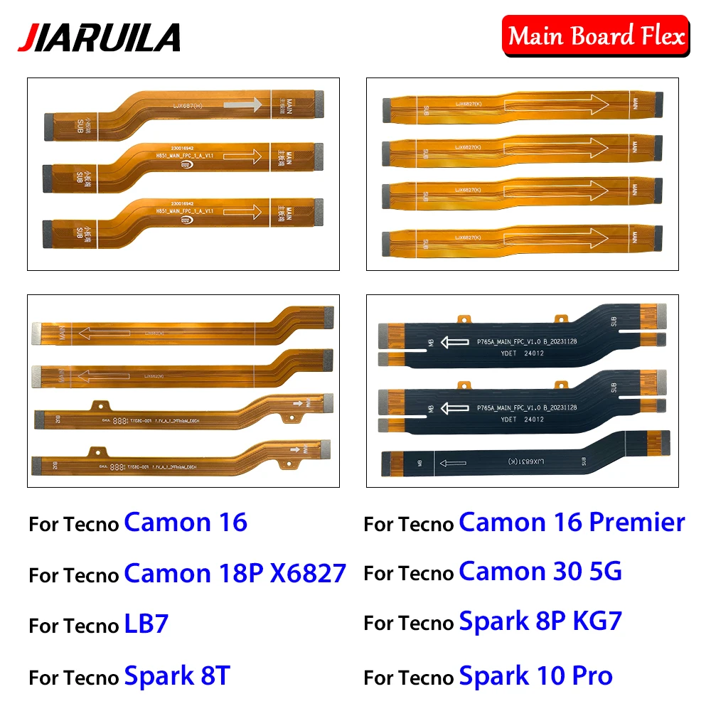 

10 шт./лот, разъем материнской платы, гибкий кабель для Tecno Camon 16 Premier 18P X6827 Spark 8P KG7 10 Pro