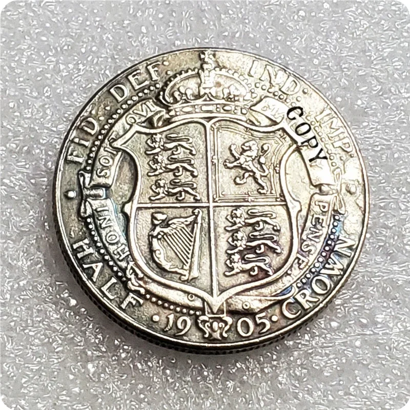 1905 United Kingdom 1/2 Crown - Edward VII Copy Coin Crypto Challenge Pocket Coins Christmas Gifts