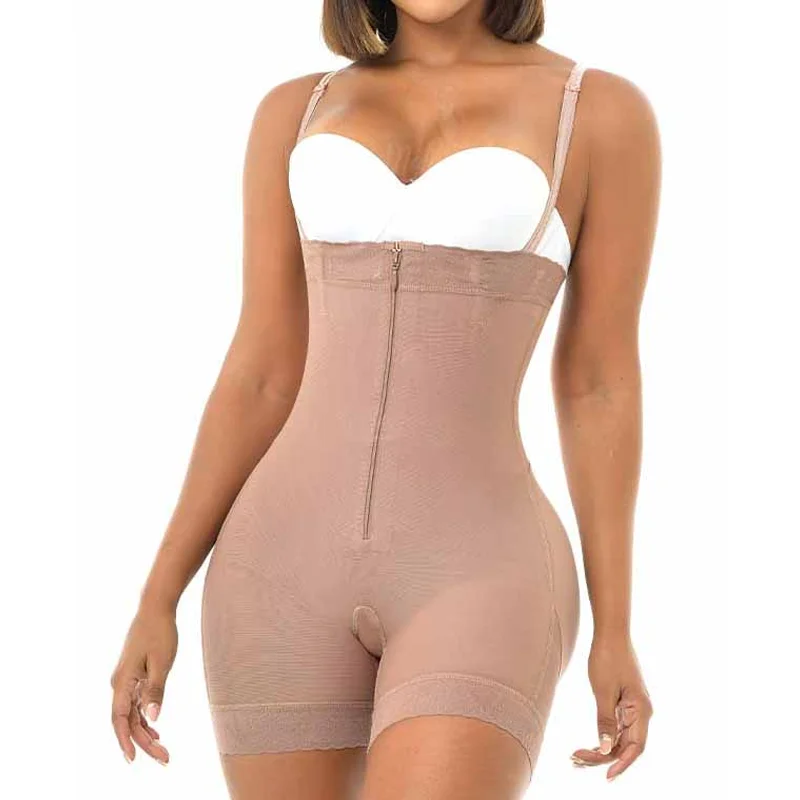 One-piece Shorts Fajas Colombianas Zipper Open Bust Corse Butt Lifter Shapewear Women Full Body Shaper Tummy Control