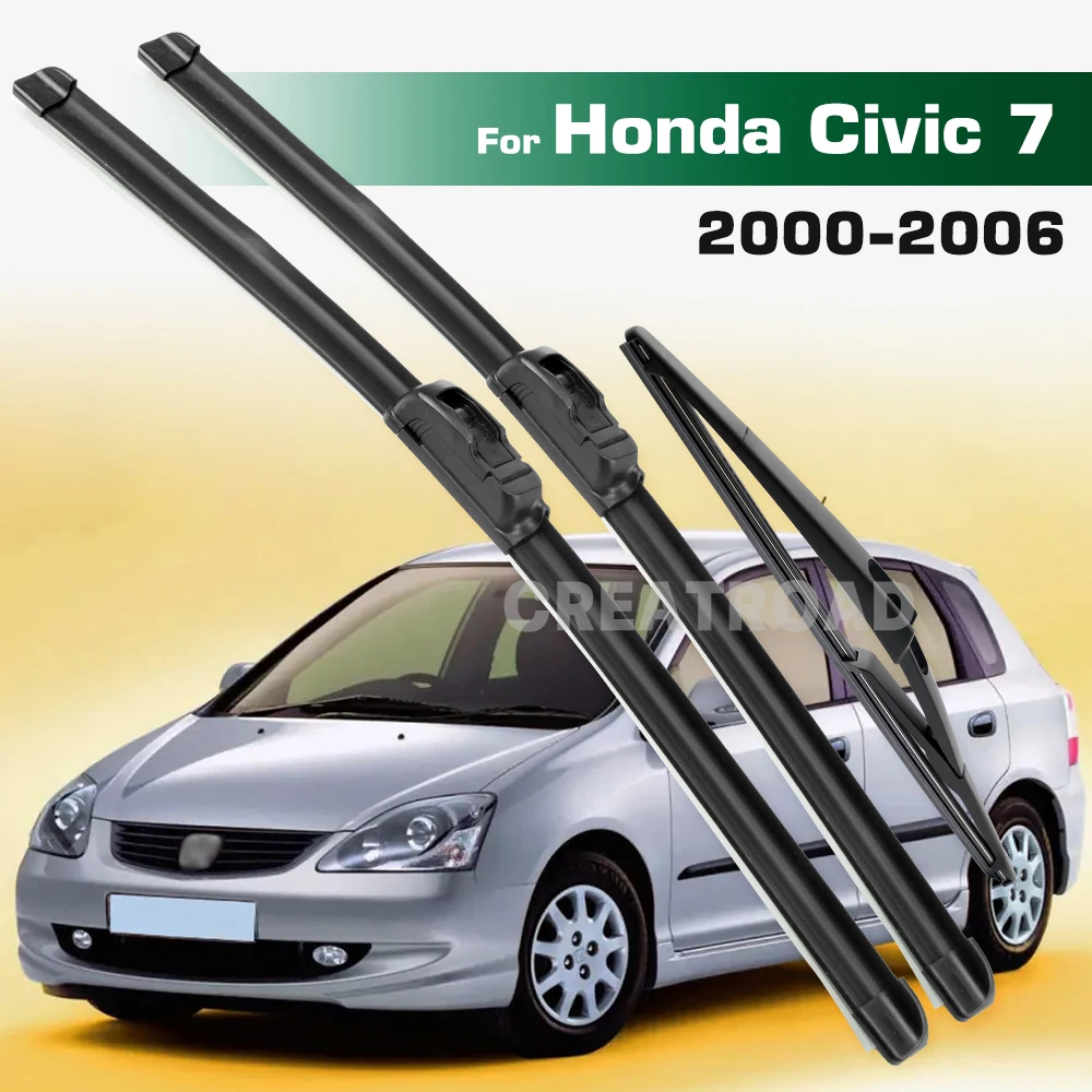 

Для Honda Civic 7 2000-2006 стеклоочиститель передние и задние щетки стеклоочистителя 2001 2002 2003 2004 2005 лобовое стекло 24 "+ 14" + 12"
