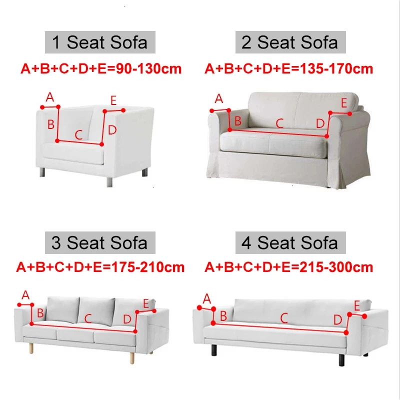 C2 1/2/3 Seater Seersucker Sofa Covers Stretch Couch Cover Thick Corner Sofa Slipcover Protector For Home Elastic Armchair Cover