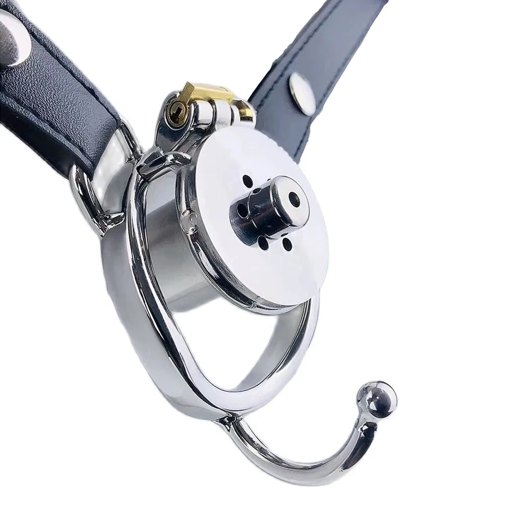Bdsm Male Small Metal Negative Pressure Chastity Cage Penis Chastity Device Removable with Metal Catheter Erotic Sex Toys 18 ์ ์กฐ๋