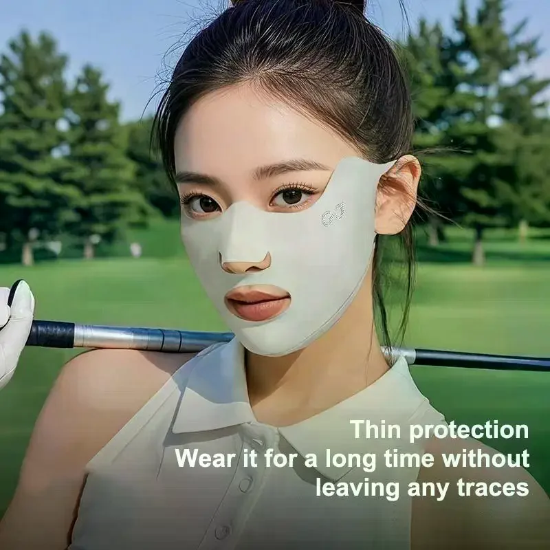 2PCS New Breathable Ice Silk Mask Washable Dustproof Sunscreen Mask Anti-UV Riding Face Mask Protect The Corners Of The Eyes