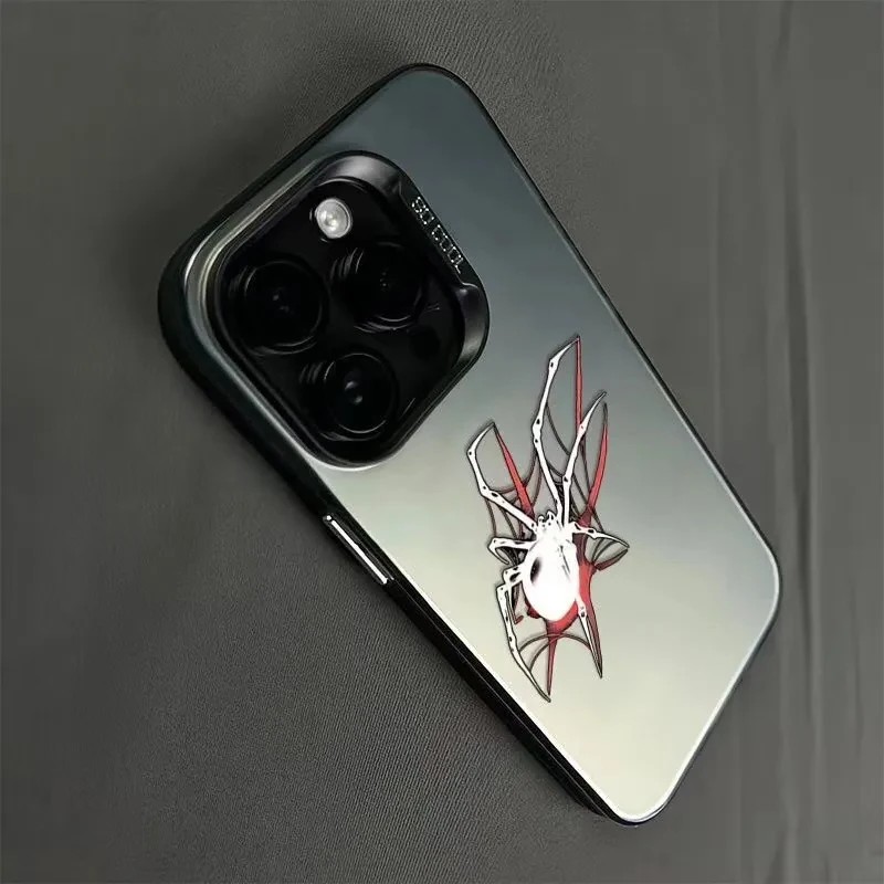 Coque de téléphone Black Spider Cartoon DstressVerde, coque laser 256, coque pour iPhone 16 15 14 13 12 11 Pro Max Poly XS MAX 7 8 PLUS MINI Y2K