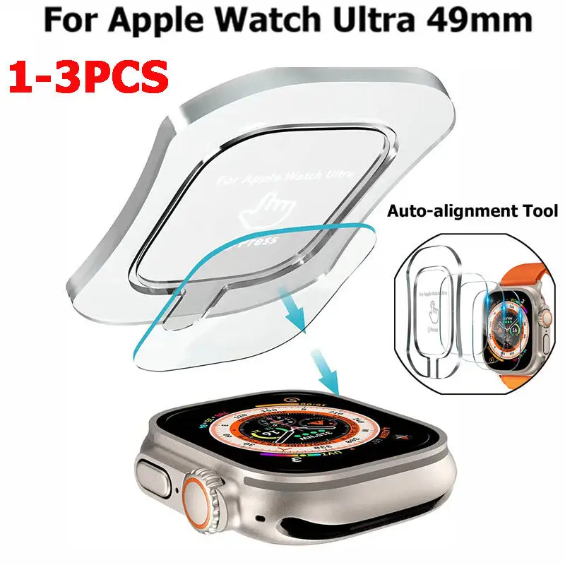 Alignment Tool With HD Tempered Glass Film For Apple Watch Ultra 2 49mm Easy Install Screen Protector For Iwatch Ultra 49mm