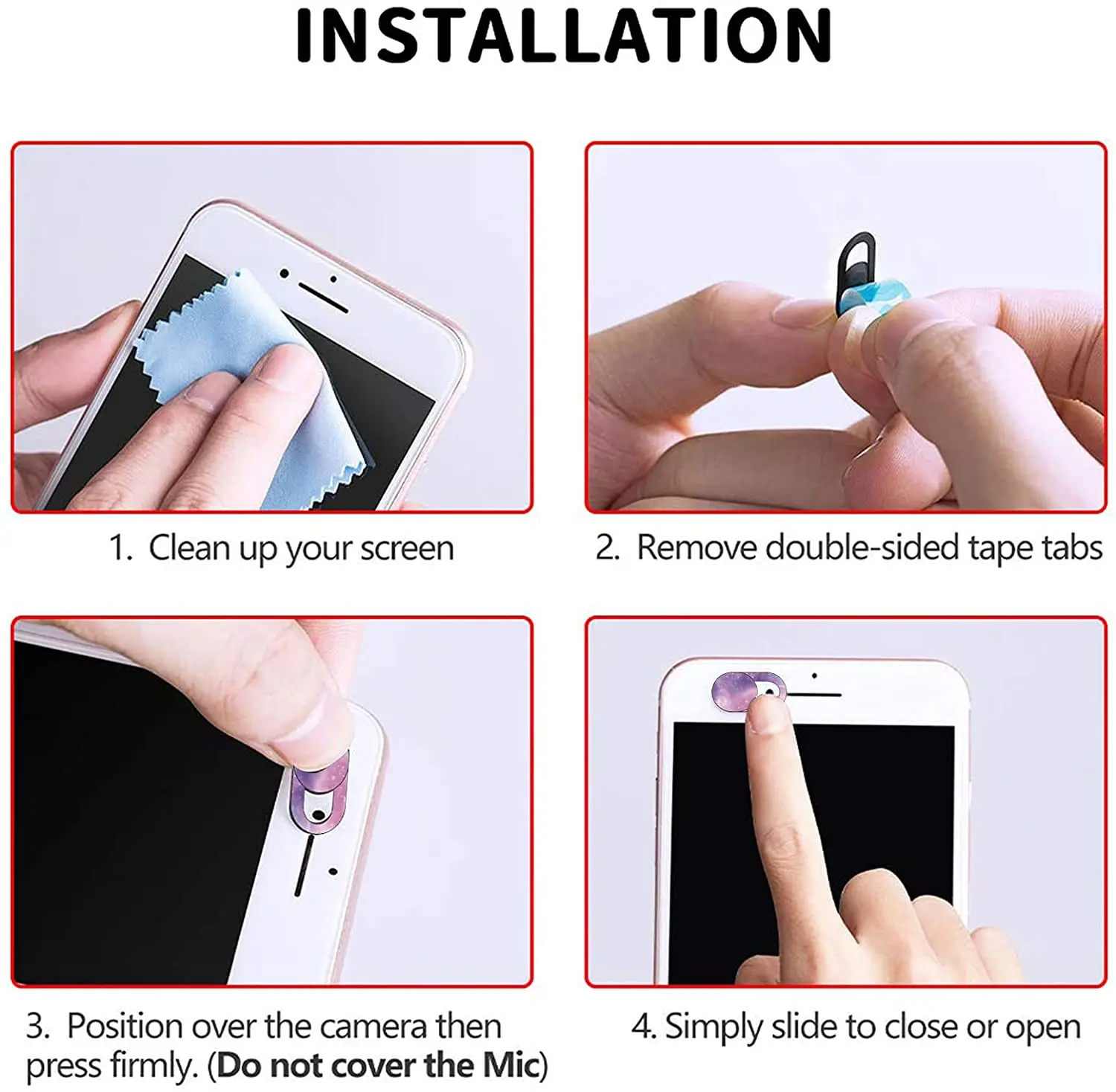 Webcam Cover Laptop Web Camera Cover Cell Phone Lens Shutter Slider Universal Phone Antispy Sticker For Iphone Samsung Macbook