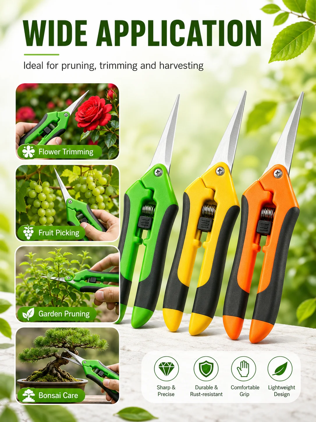 6,5-Zoll-Gartenschere zum Schneiden von Pflanzen, Bonsai und Topfpflanzen, ideal für Gärtner, spart Zeit und Müheln – Detail 3