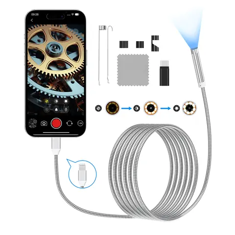 안드로이드 아이폰 Ios 자동차 도구 장비에 대한 8mm 1080P 비디오 하수구 배관 산업용 내시경 채널 검사 카메라