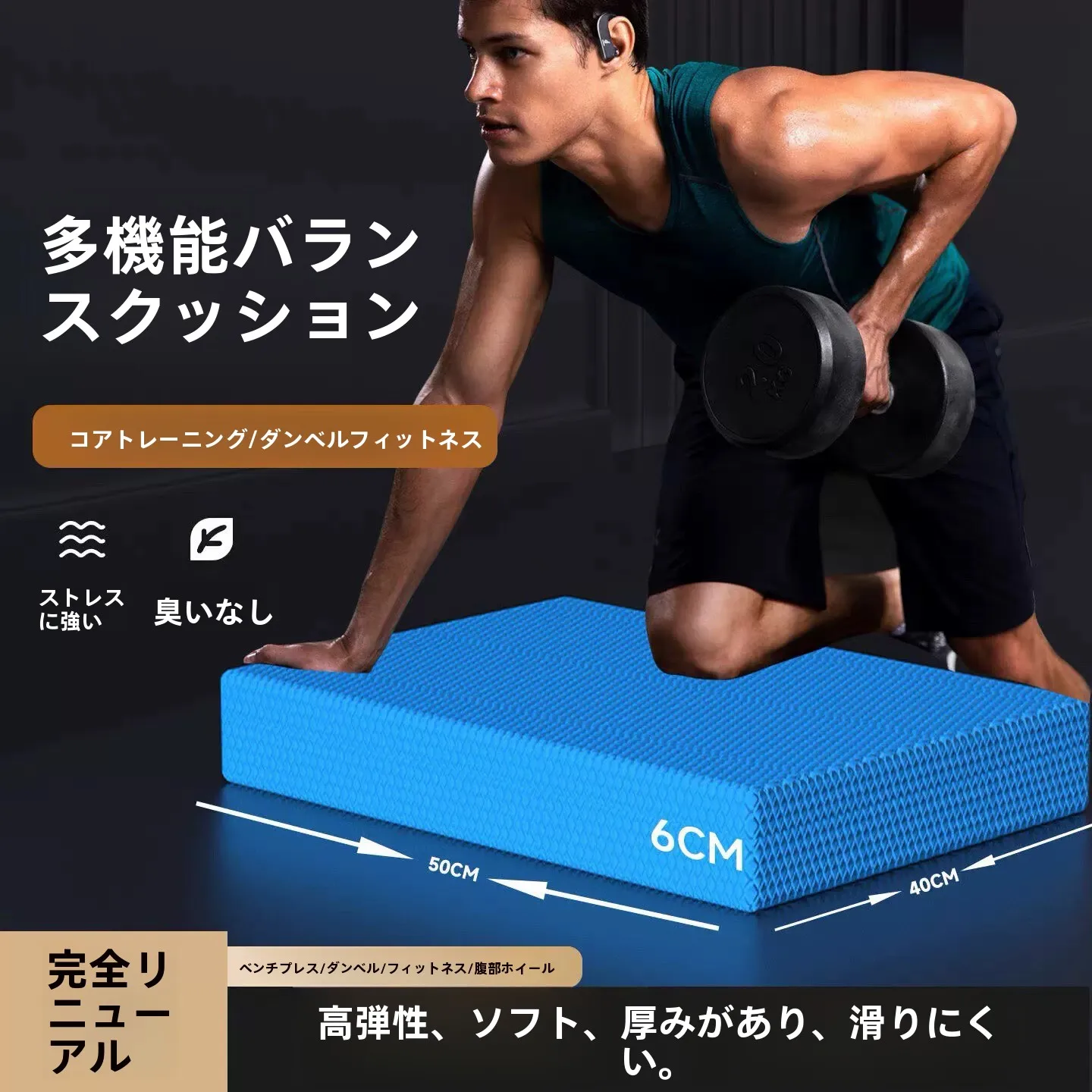 Thickened Core Training Yoga Mat Balance Pad Fitness Home Use Men's Abdominal Wheel Plank Support Core Training Mat