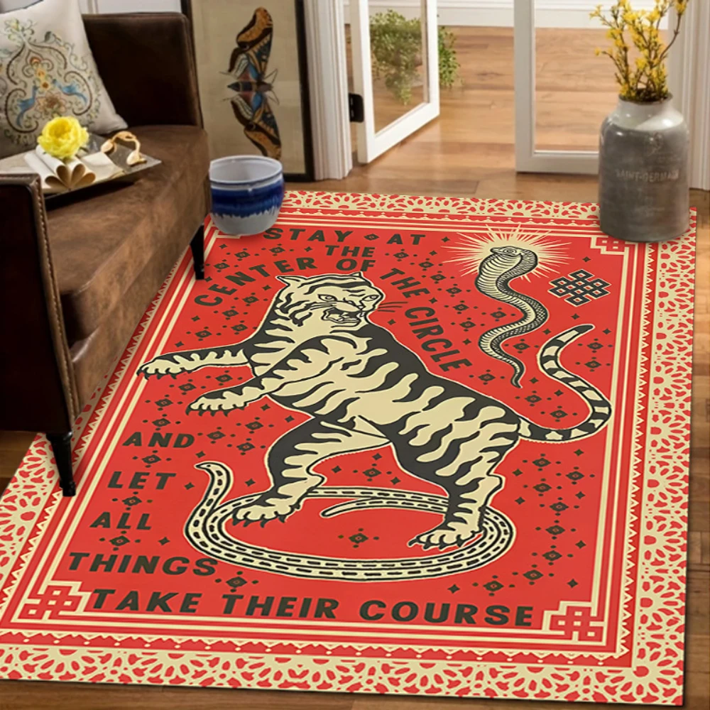 Jungle Animal Theme Design Carpet for Living Room Decor Sofa Rug Bedroom Bedside Rug Kitchen Coffee Table Floor Mat Entry Mat