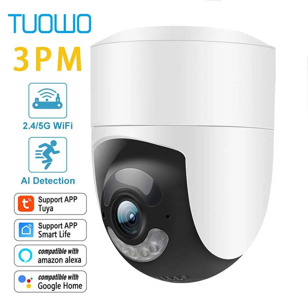 

TUOWO 3MP HD Tuya Smart Mini WiFi IP Camera Indoor Wireless Security Home CCTV Surveillance Camera With Auto Tracking