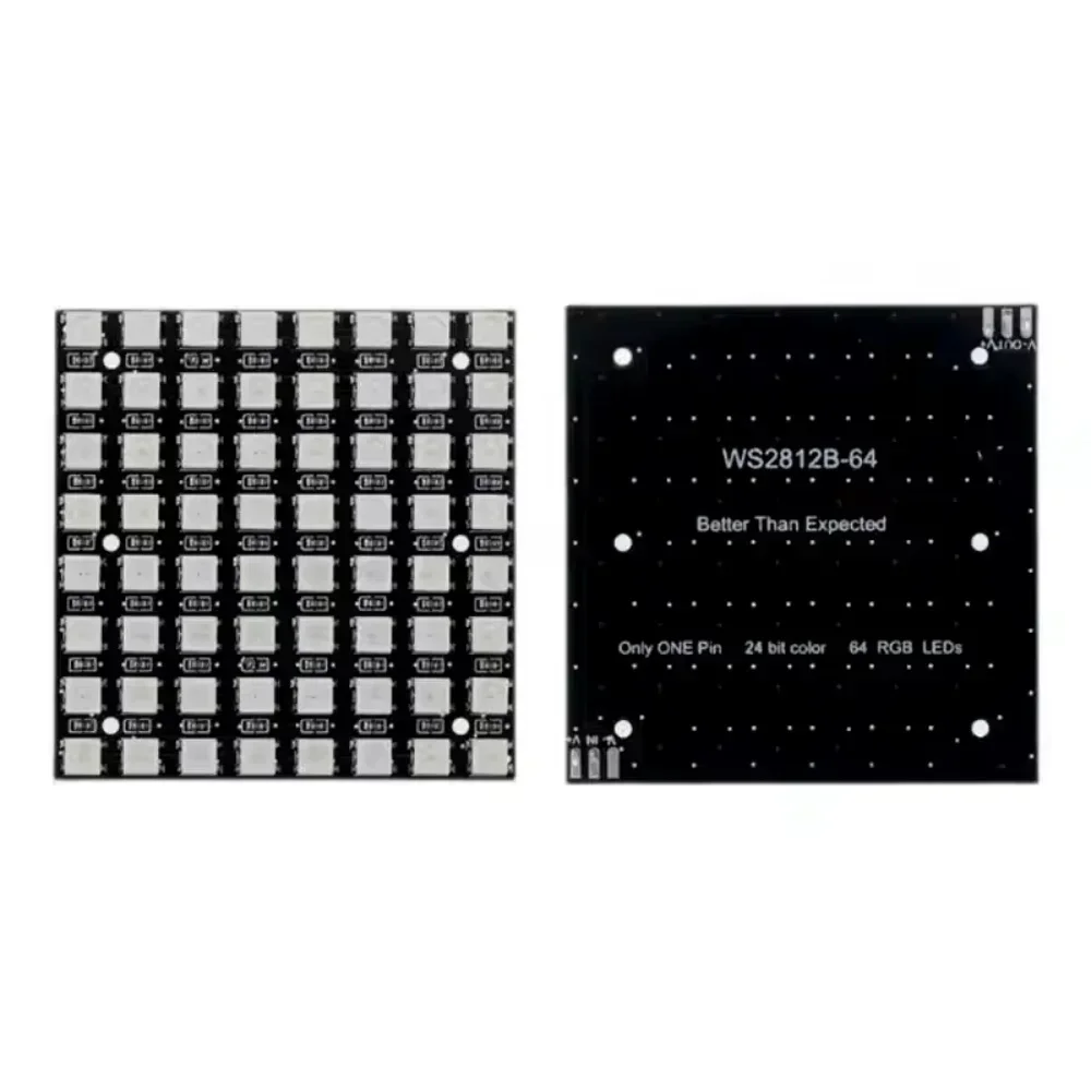 WS2812B RGB LED Matrix Module Individually Addressable Full Color Square Pixel Light Panel Built-In Driver IC For Raspberry Pi