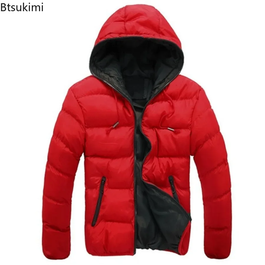 2024 Men's Warm Hooded Coats for Winter Thermal Jackets Men Outdoor Windbreaker Windproof Outwears Casual Jacket Men Clothing