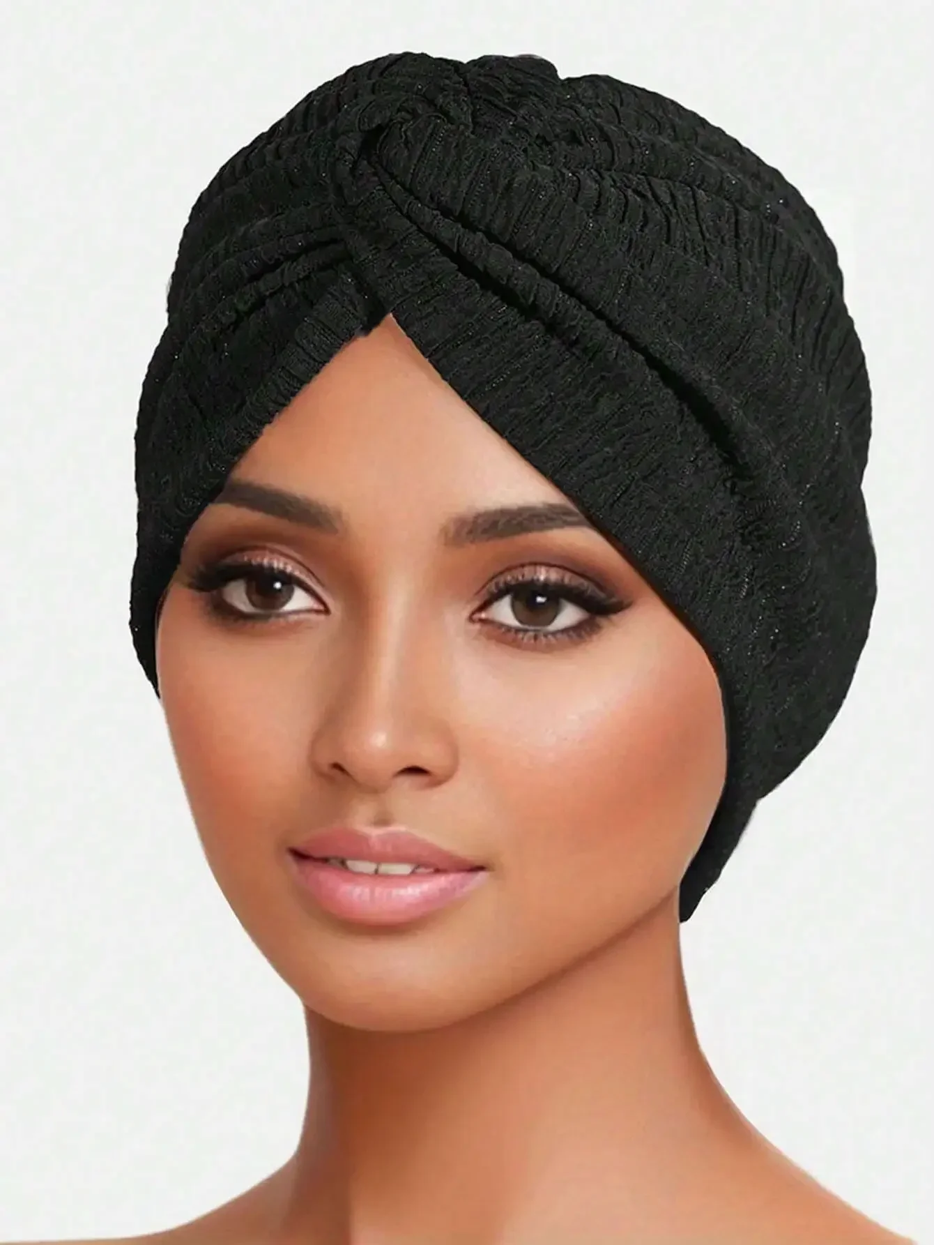 

2026 1pc New Solid/Multi-Color Women Cross-Front Knit Beanie Fashionable Cap For Dressing Up Bonnet Hair Bonnet Turban Sleep Bonnet