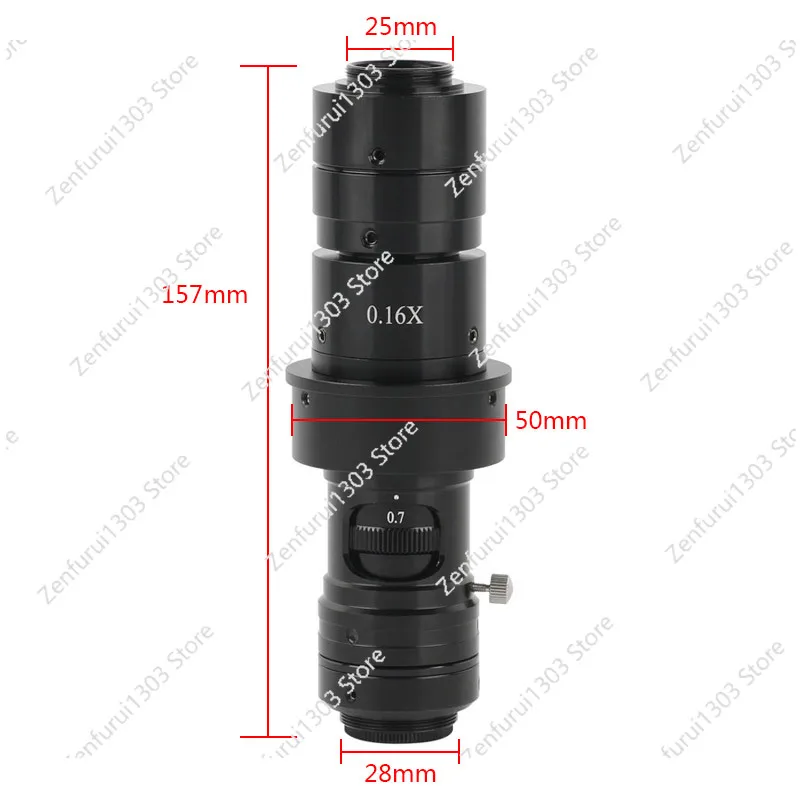 0.7X-4.5X Continuously Zoom C/CS Mount Lens 80X Adjustable Monocular Lens For Industrial/LAB Digital Video Microscope Camera