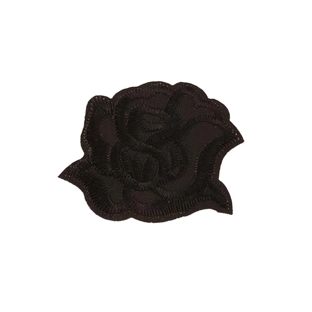 Iron on Patches Down Jacket Repair Black Rose Patch for Bed Sheet Clothes