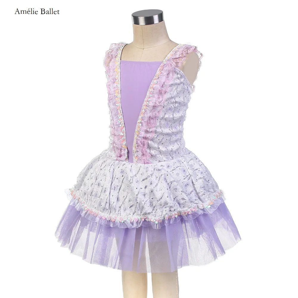 15303 ليلك اللون صد الباليه توتو تصميم جميل الفتيات زي الباليه توتو راقصة الباليه توتو