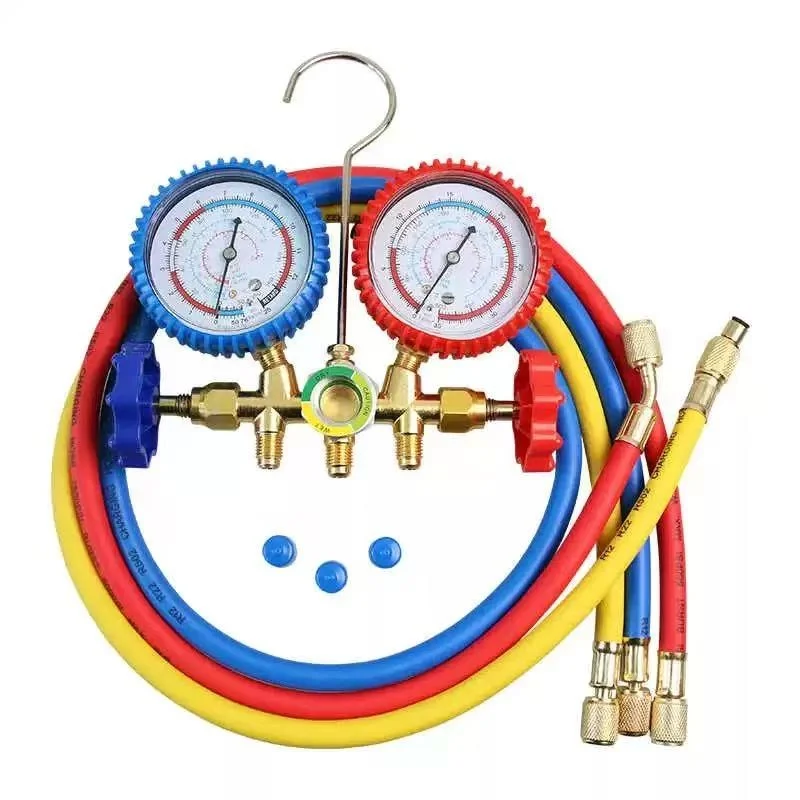 

Инструменты для кондиционирования воздуха хладагента, набор диагностических манометров переменного тока, комплект крючков для шланга для тестирования хладагента R410A R22 R404A R134A