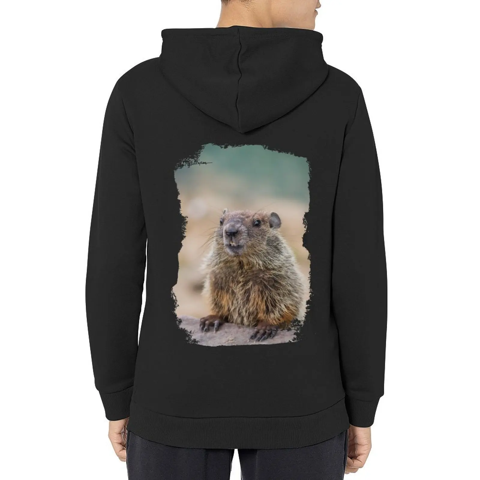 

Groundhog with grunge effect - Grunge Groundhog for Groundhog Day Hoodie men clothing male clothes mens clothes tracksuits