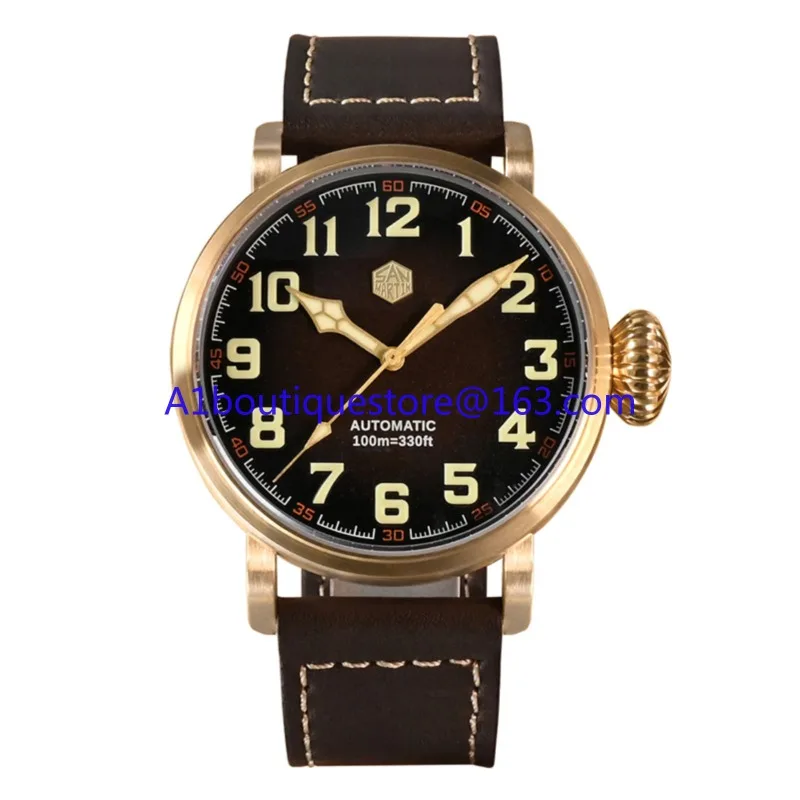 Military Soul Customized Watch Big Pilot Watch Genuine Leather Mechanical  Waterproof SN0095