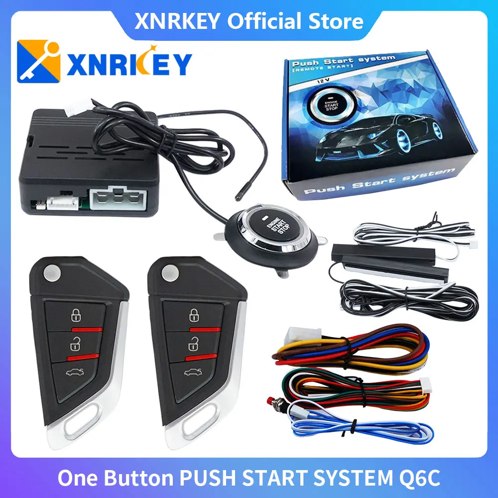 XRNKEY Car Engine Ignition Start Stop Button System Keyless Entry Push Start System Car Alarm with Remote Starter Car Accesso