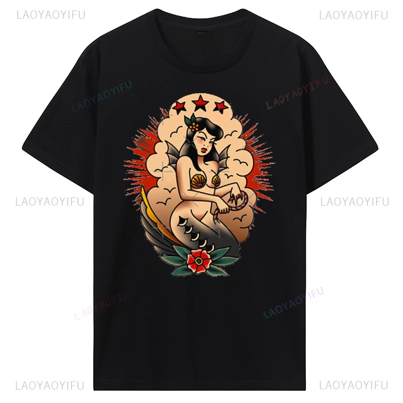 Pin Up Girl Hot Rod Rockabilly Tattoo Men T Shirt Musik Garage Oldschool V8 USA V6 Printing Tshirt Fashion Summer Cotton Tops