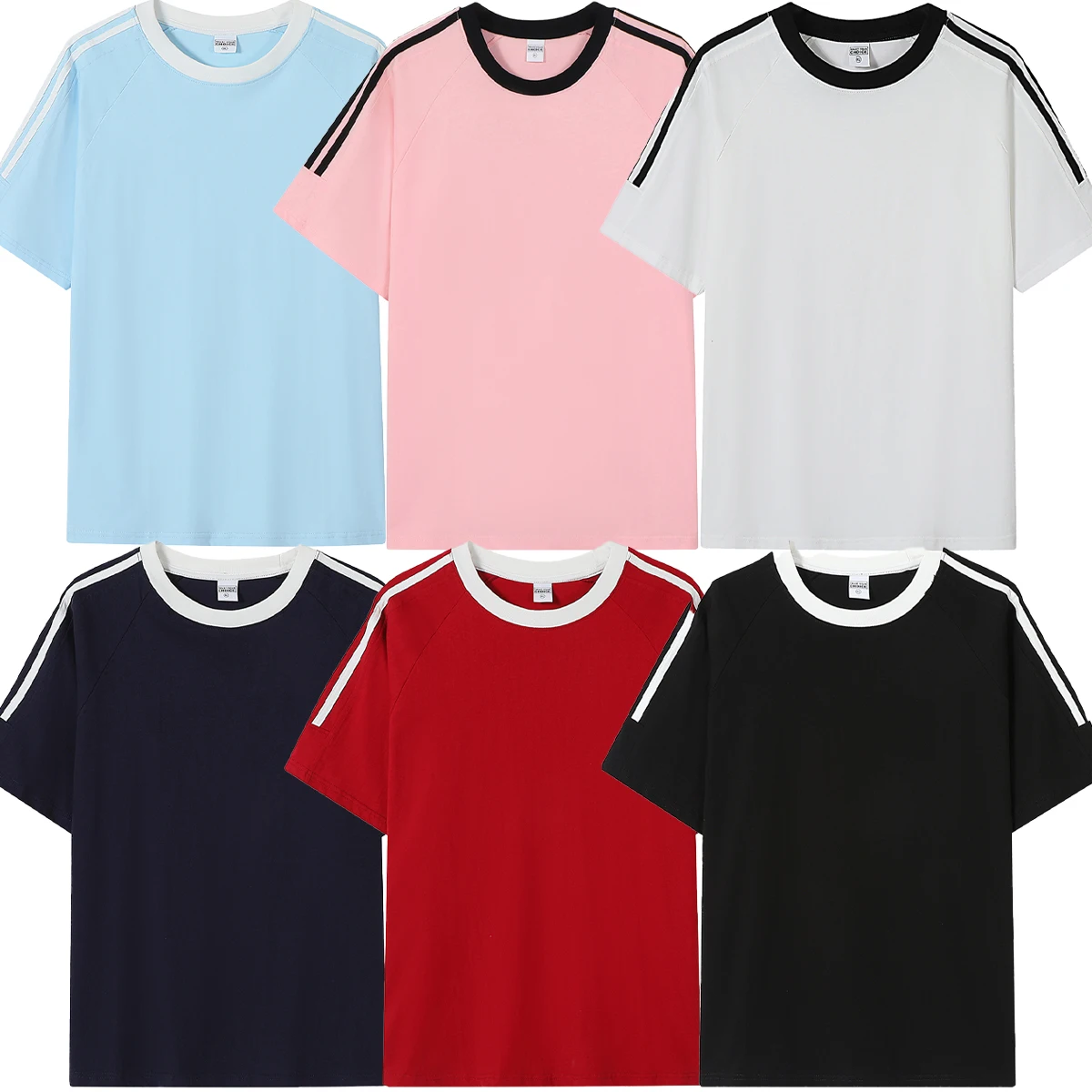 

Men's Round Neck T-shirt Pure Cotton Short Sleeved Top Spring Summer Casual Shirt Student Outfit Couple Outfit