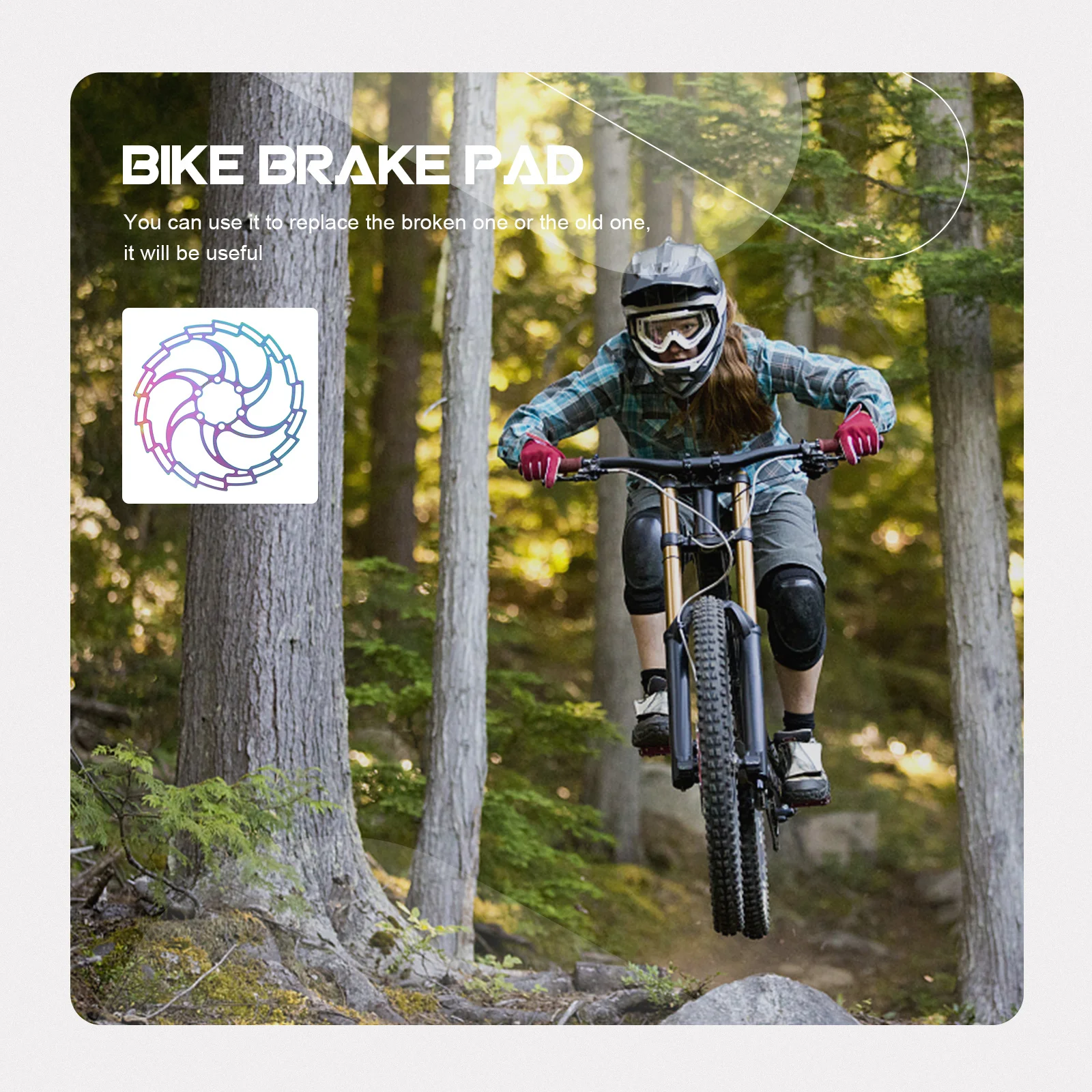 

1Set Hollowed-Out Six-Pin Brake Pad Durable Stainless Steel Bike Disc Mountain Bicycle Repair Tool Brake Pad