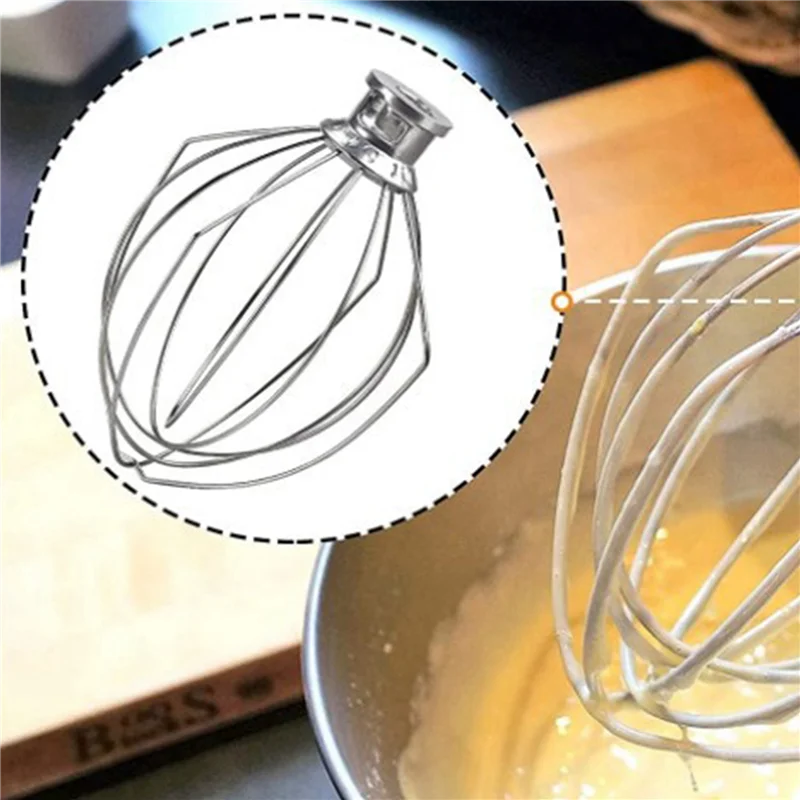 

A29R 6X K5AWW Wire Whip Steel Wire Whisk Stainless Steel Egg Beater Mixer Mixing Head 5QT For American Kitchenaid