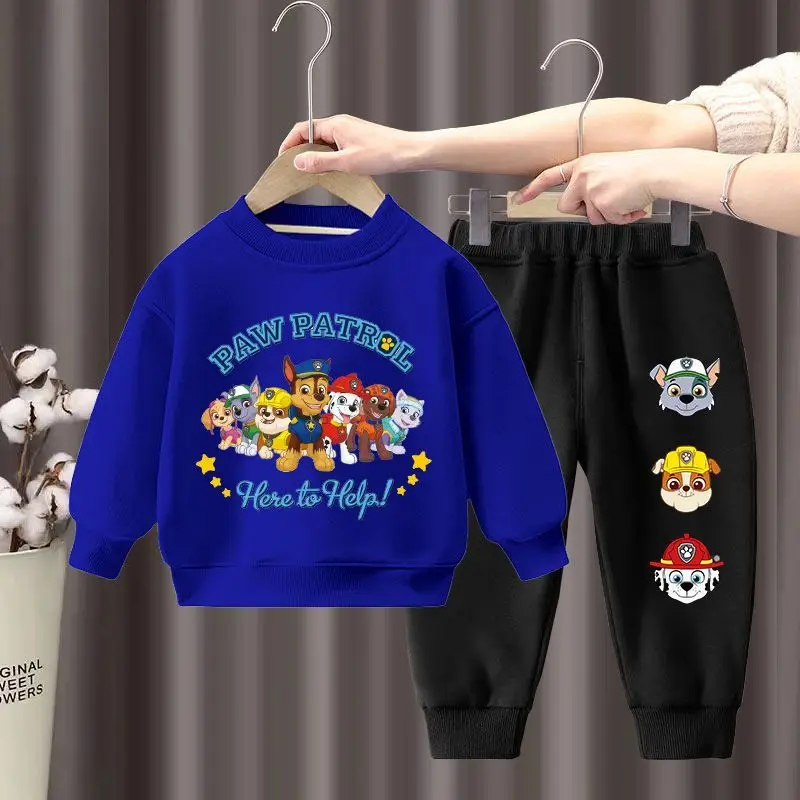 PAW Patrol Autumn Children's Clothing Sets Boys Girls O Neck Pullover Top and Long Pant Two Piece Set Baby Kids Sweatsuit Gift