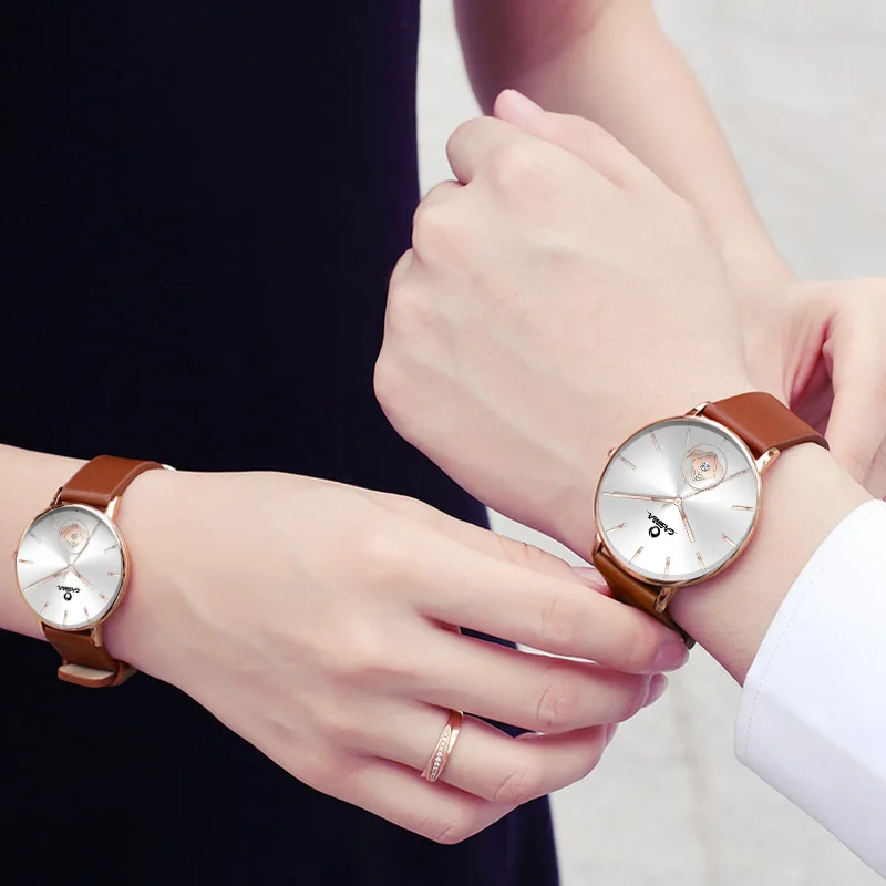 CASIMA Couple Watches 50m Waterproof Silicone Strap Luminous Quartz Sport Watch for Men & Women CR-5137/CR-5138-992