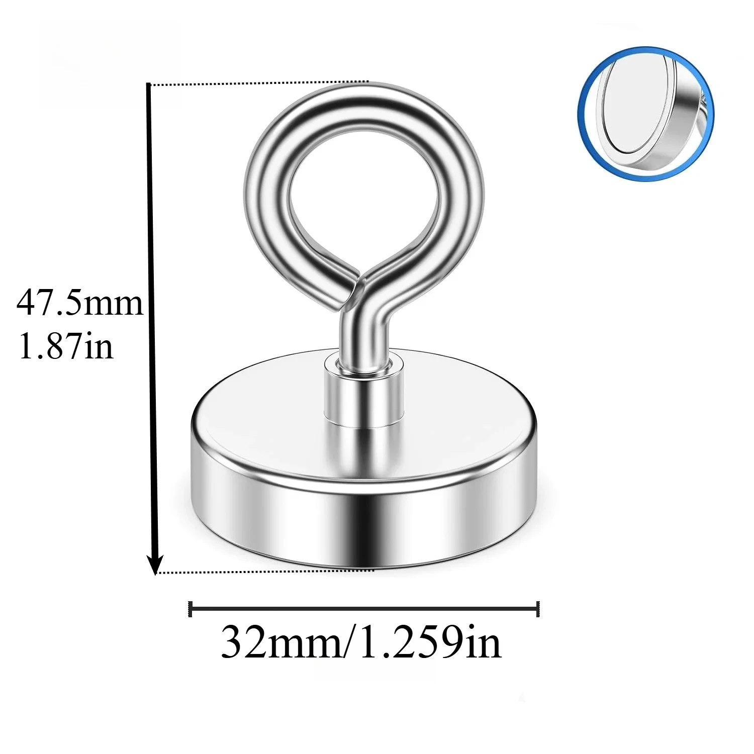Strong Neodymium Fishing Magnets (16/20/32/42/48mm) - Powerful Hooks for Underwater Salvage, Metal Detection, and Fishing