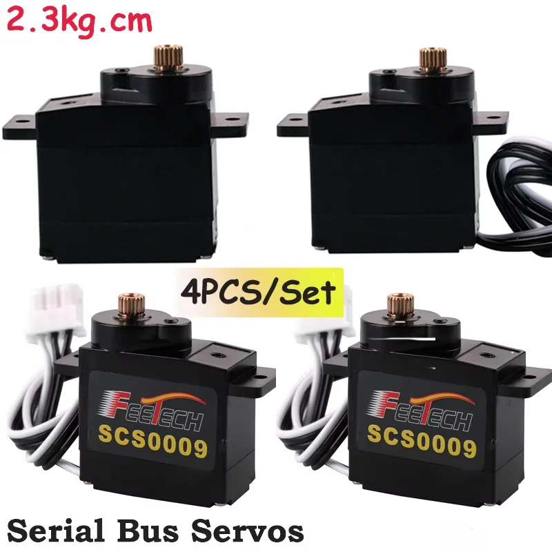 

4PCS 2.3kg.cm SCS009 Micro Serial Control BUS Servo Motor Metal Gear Small Torque Servos DIY Parts for RC Cars Smart Robot Toys