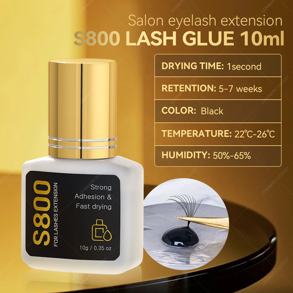 10Pcs 10ML S800 Lashes Glue For Eyelash Extensions  Long Lasting 5-7Weeks Eyelashes Glue Professional Lash Adhesive Makeup Tools