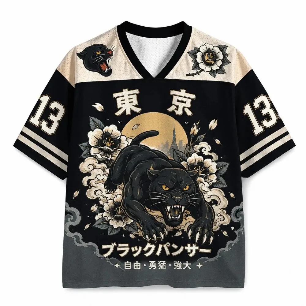 Summer Fashion New Gothic Style Fun Wild Tough Black Panther 3D Print Men Women Sports V-neck T-shirt  Outdoor Casual Family Top