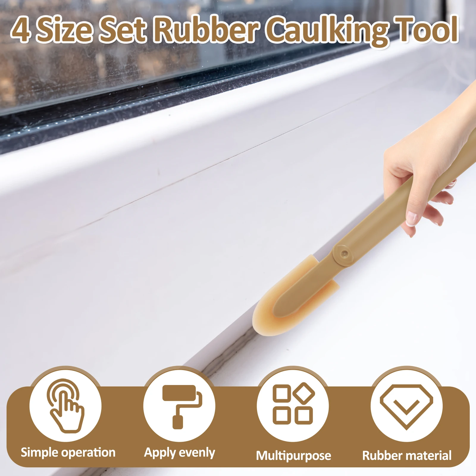 12Pcs Rubber Caulk Finishing Tool Reusable Caulking Applicator Spatula Ergonomic Grout Sealer Applicator Caulking Tool for Wall