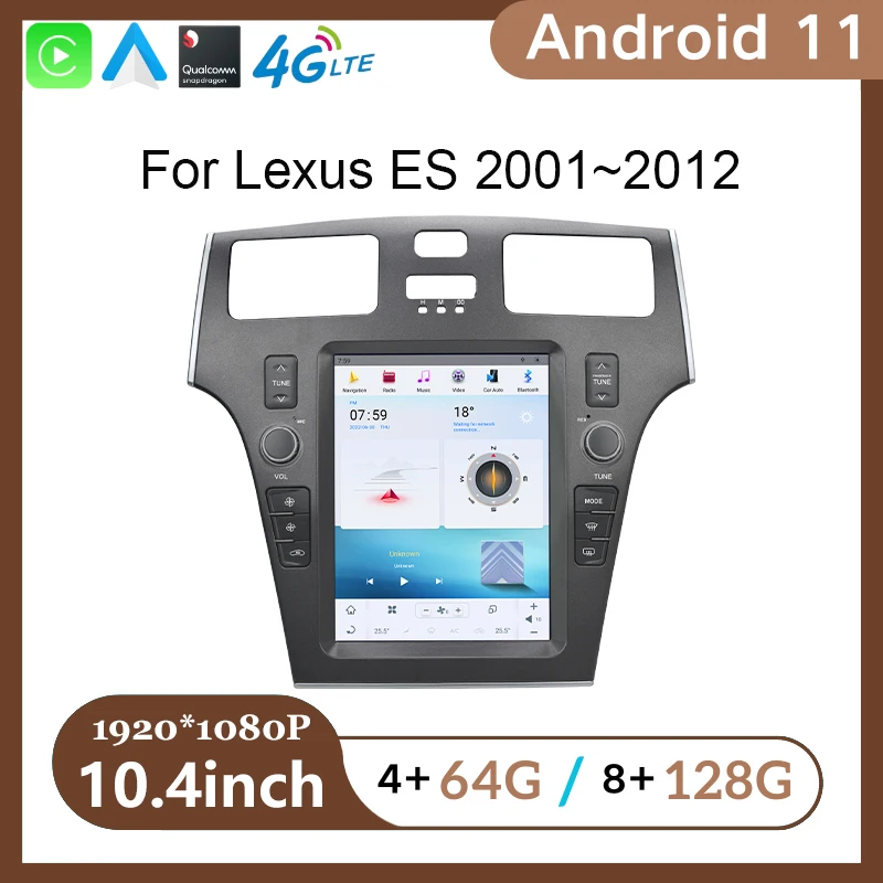 

Android 11 System GPS Navigation 13.3inch Large LCD Screen Car Multimedia Player For Lexus ES 2001-2012 Android Auto＆Carplay