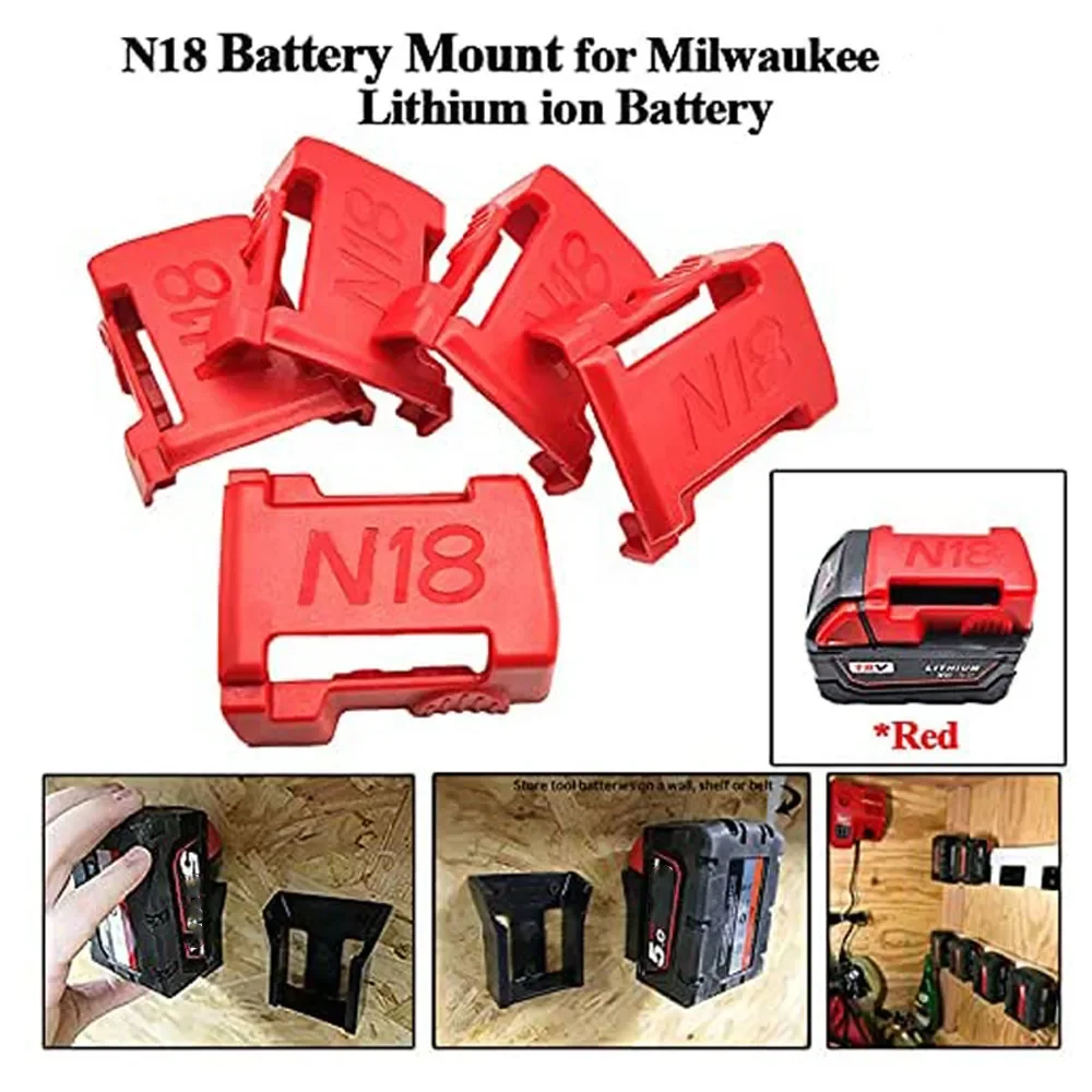 

5Pcs Mount Holder Cover for Milwaukee Battery Mount Dock Holder Fit for 48-11-1850 18V Dock Clip Battery Holder No Battery