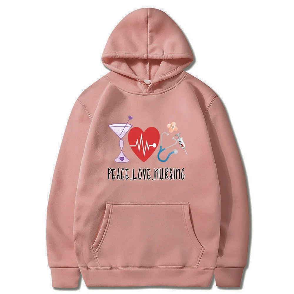 Men Women Hoodies Casual Nurse Print Fashion Sweatshirts Harajuku Long Sleeve Hoody Couple Hoody Pullovers Streetwear Clothing