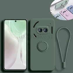 Liquid Silicone Case For Nothing Phone 2A 3A 4A Pro Soft Case Shockproof Phone Cover with Ring Holder Screen Protector