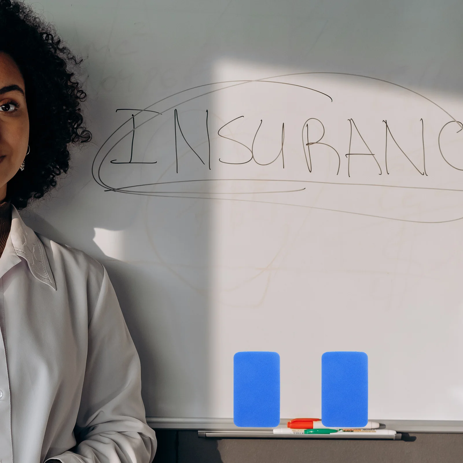 36 個のドライイレースホワイトボード消しゴムポータブル軽量 Eva フェルト布オフィス教室家庭用多用途黒板消しゴム