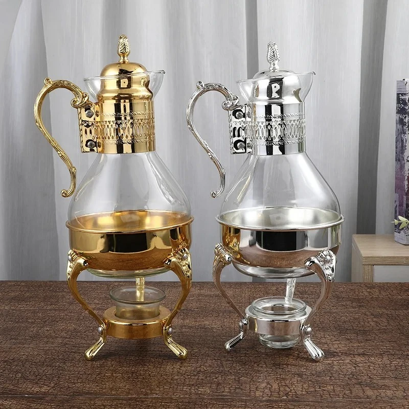 Heated Metal Glass Coffee Pot Teapot Water Bottle Kettle Flower Tea Pot Juice Pots Tea Maker Coffeeware Kitchenware Tools