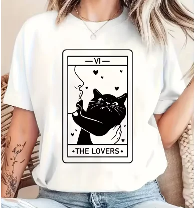 

Черная повседневная женская футболка с коротким рукавом и круглым вырезом, милый рыжий кот, графический принт, обычная посадка, удобная ткань, повседневный стиль
